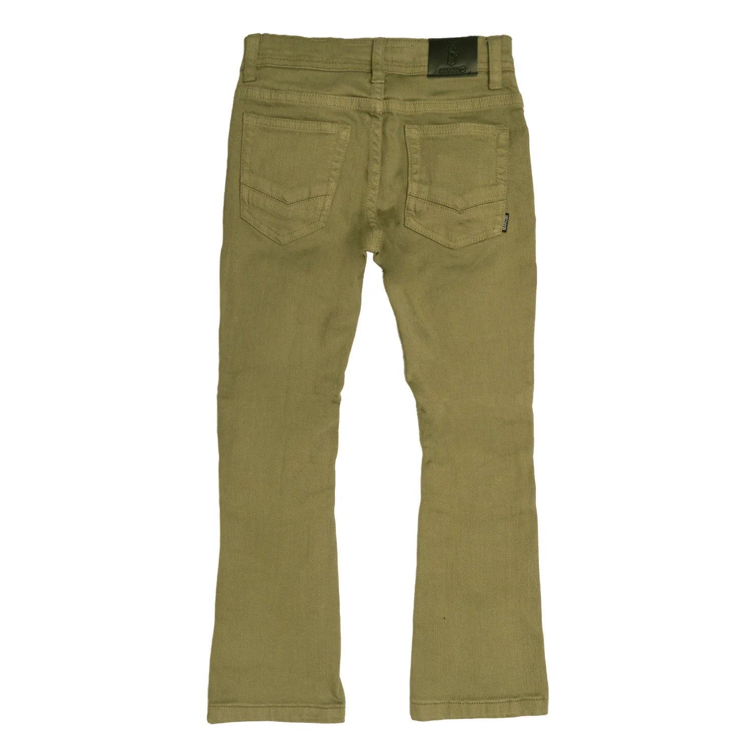 B1941 Makobi Monogram Kids Jeans - Olive - Image 4