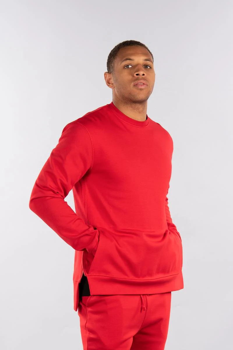 CityLab - Side-Zip Crew Performance Fleece - Red