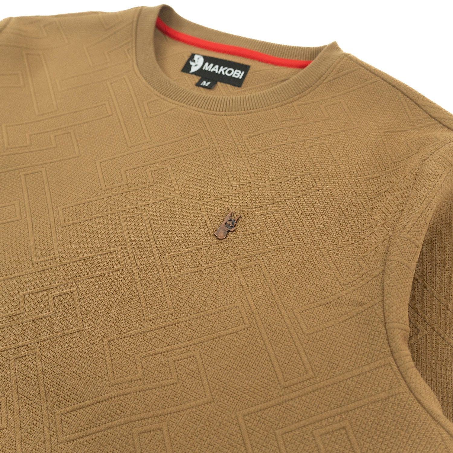 M4390 MAKOBI-Beanchi Jacquard Crewneck - Mocha - Image 5