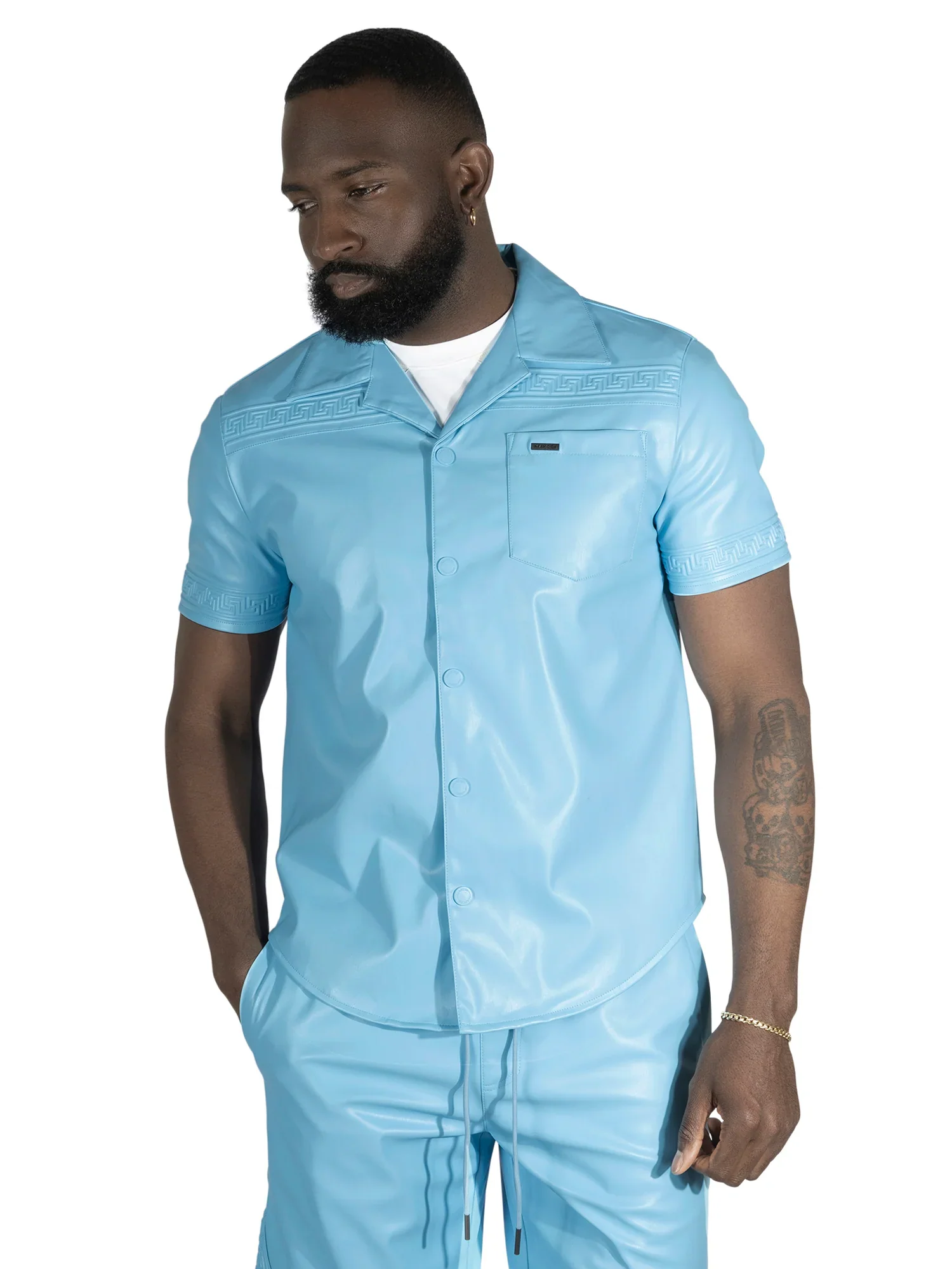 MAKOBI Bellucci Vegan Leather Shirt -(M429)