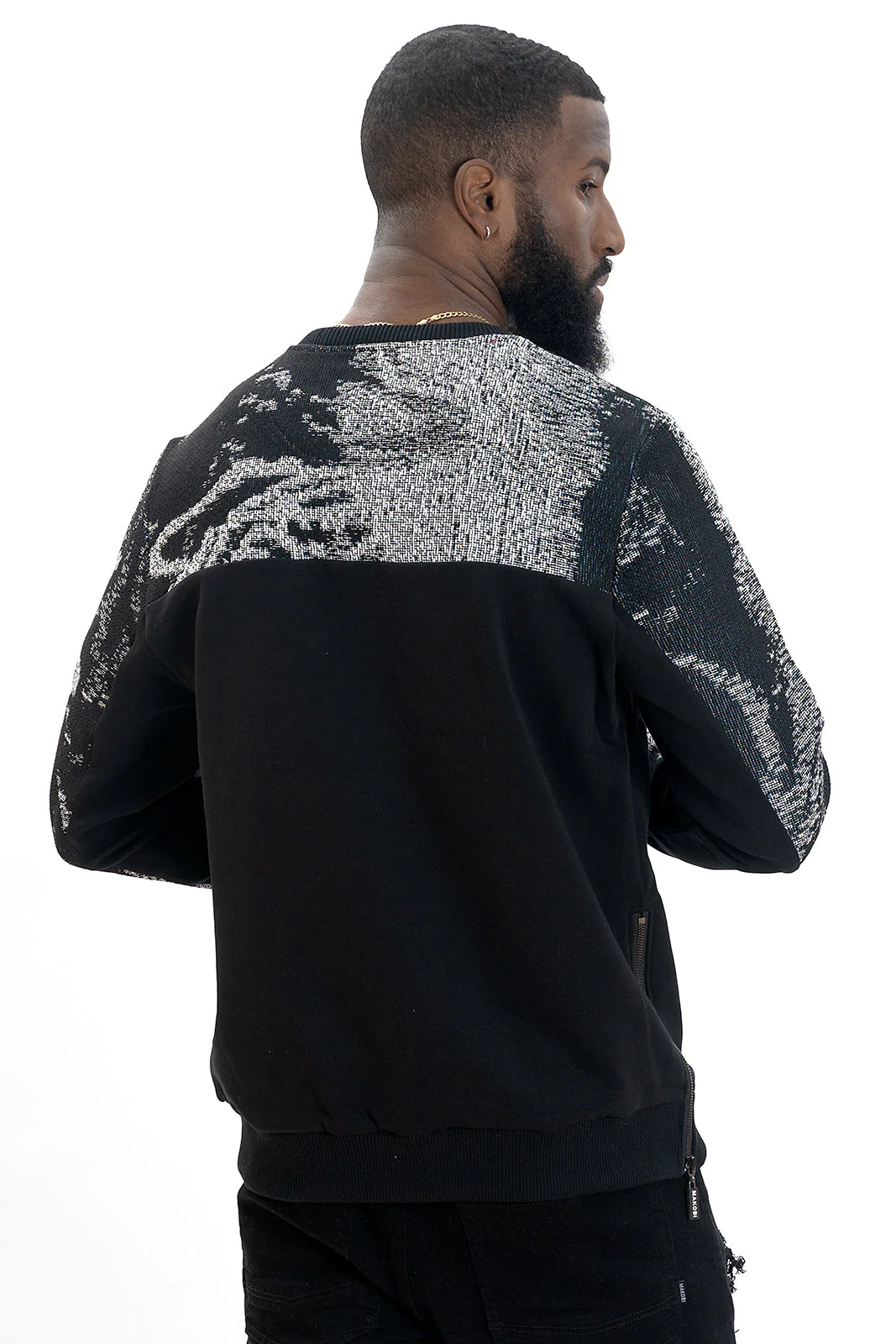 Makobi M4399 Bagnoli Tapestry Crewneck - Black - Image 3