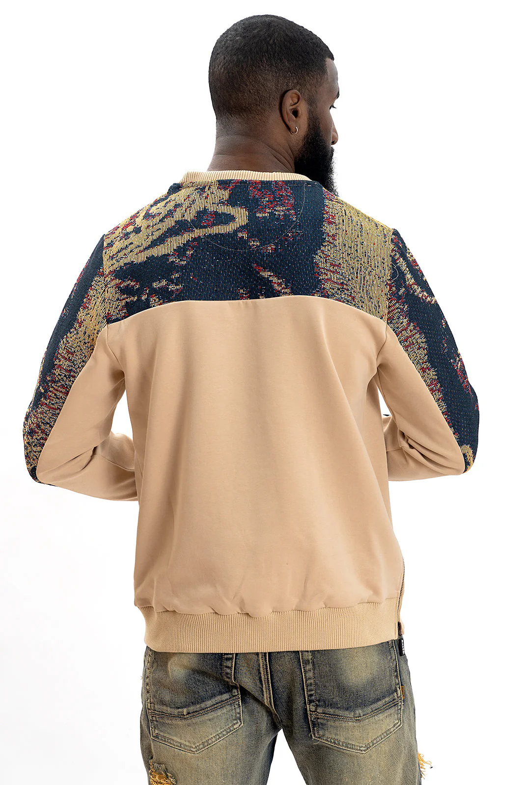 Makobi M4399 Bagnoli Tapestry Crewneck - Khaki - Image 3