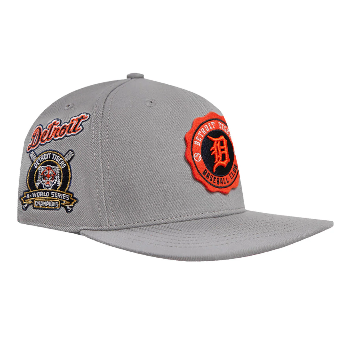 Pro Standard - Detroit Tigers Crest Emblem Wool Snapback Hat - Gray - Image 3