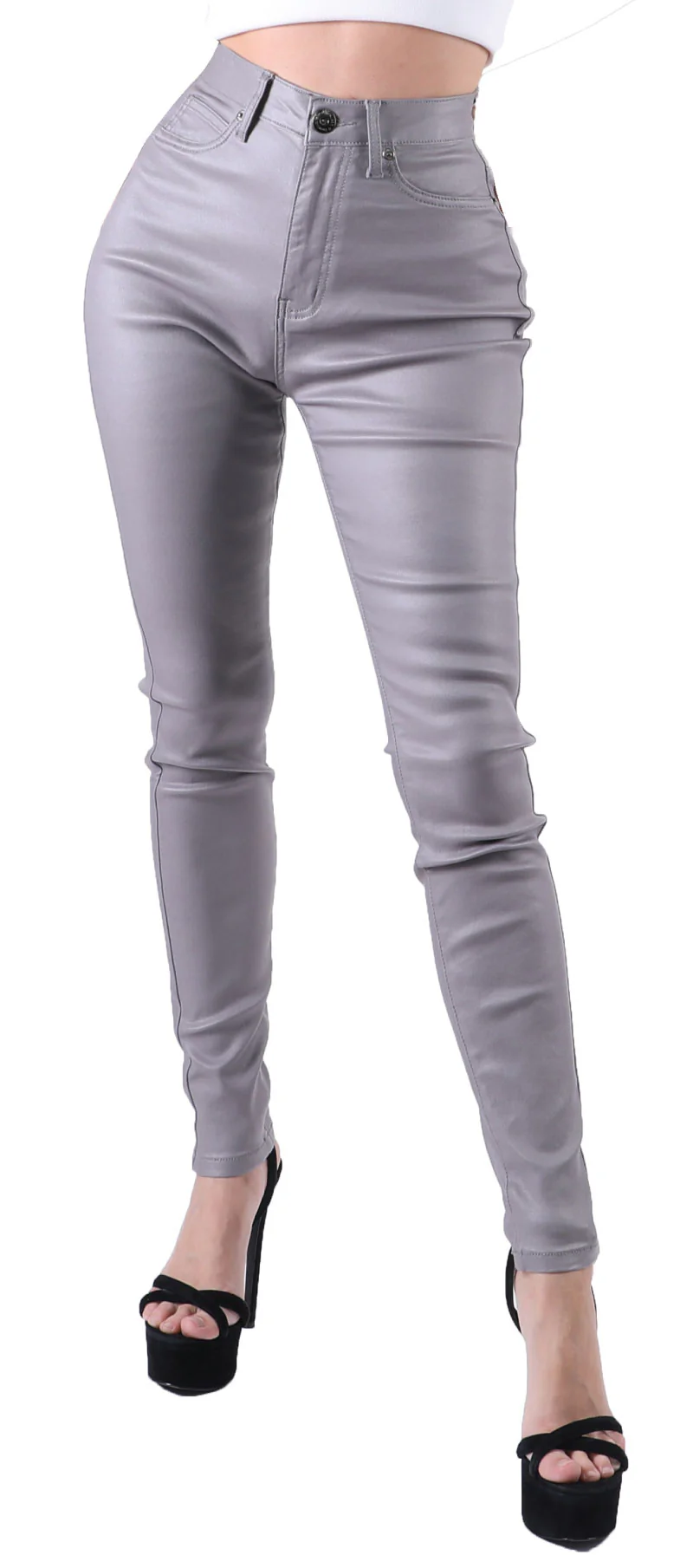 Red Fox - Highwaist Super Stretch Coated Jeans (PA0460) - Image 3